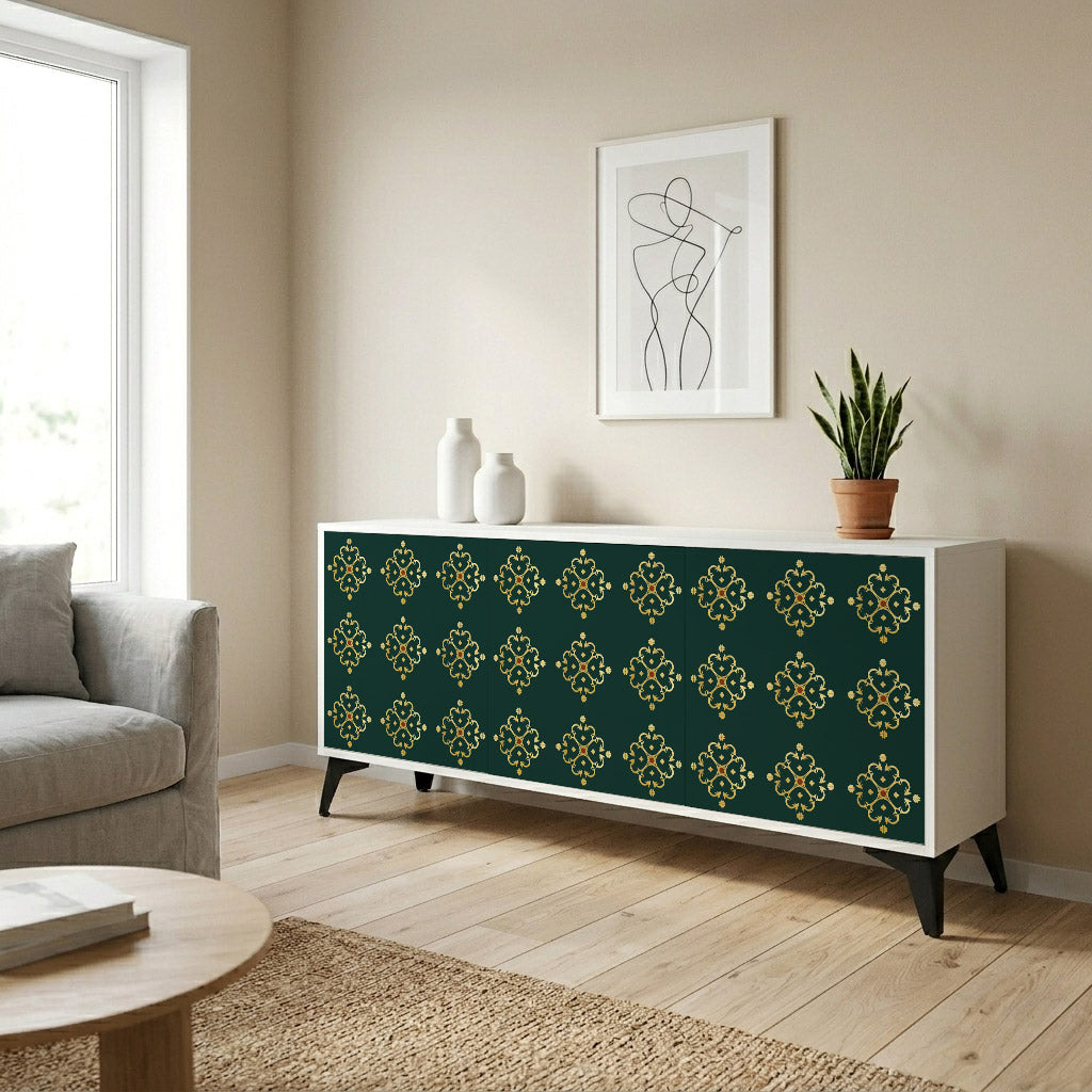 ROYAL MEDALLION Madia a 3 Ante in Finitura Bianca