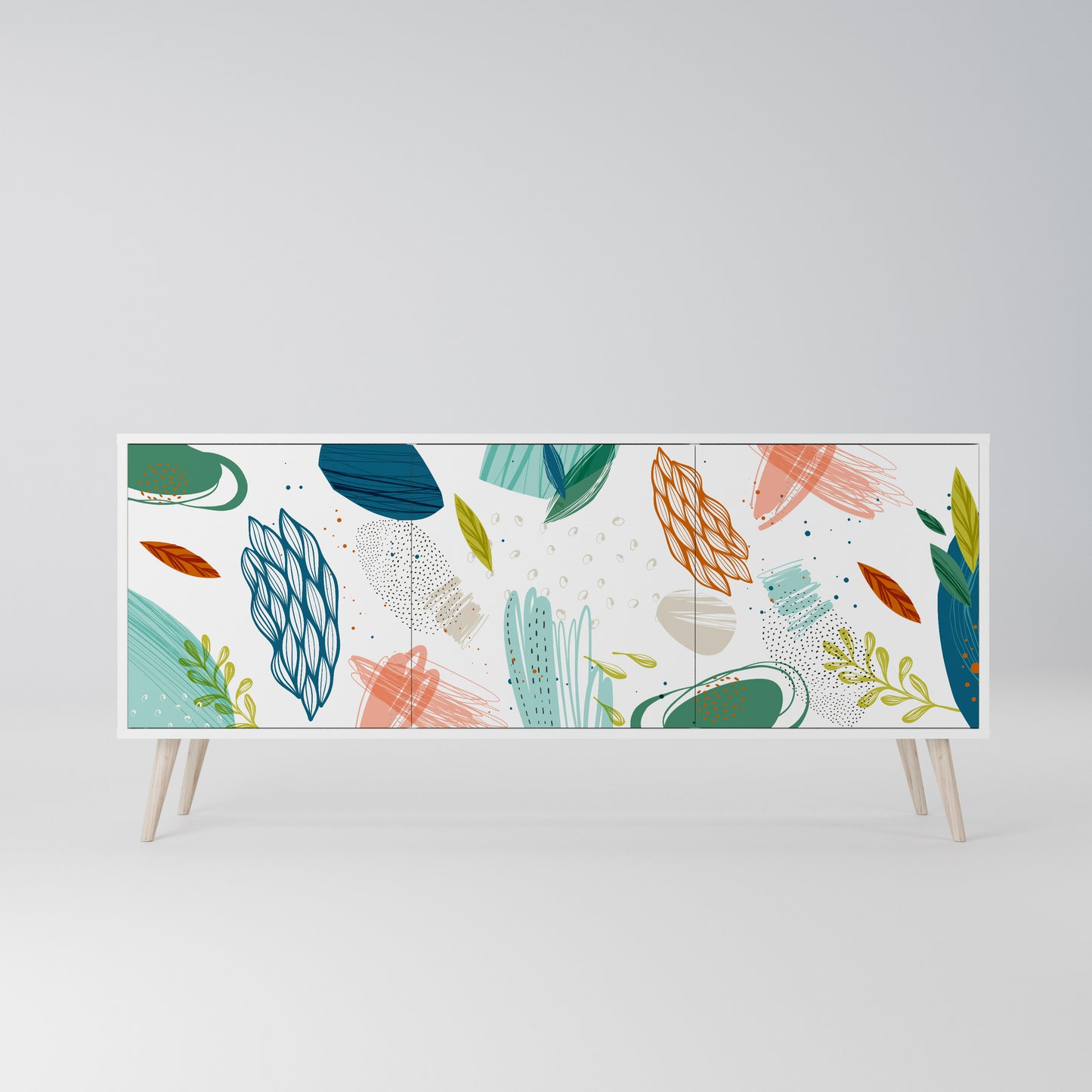 BOTANICAL HURRICANE Madia a 3 Ante in Finitura Bianca