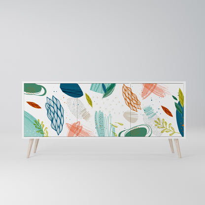 BOTANICAL HURRICANE Madia a 3 Ante in Finitura Bianca