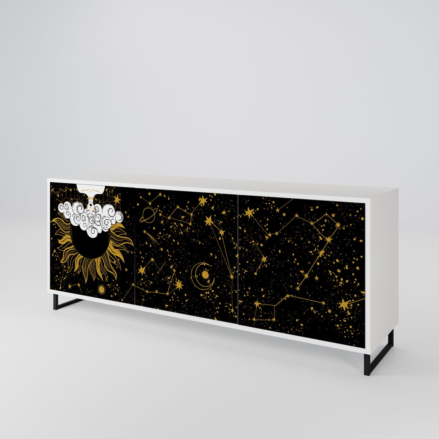 STELLAR CONSTELLATIONS Madia a 3 Ante in Finitura Bianca