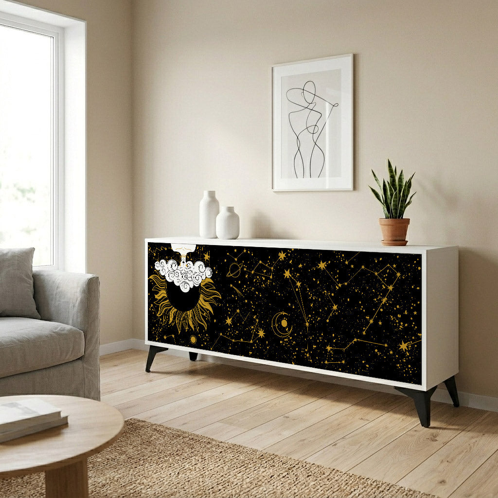 STELLAR CONSTELLATIONS Madia a 3 Ante in Finitura Bianca