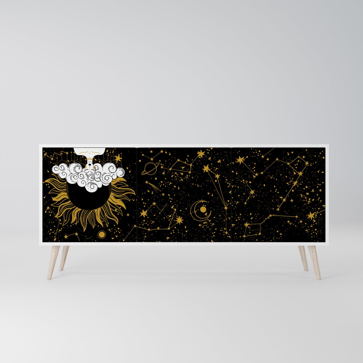 STELLAR CONSTELLATIONS Madia a 3 Ante in Finitura Bianca