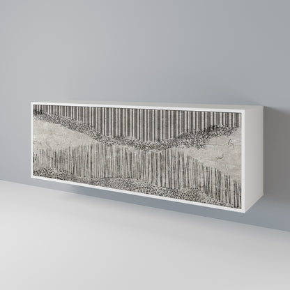 GRAIN LINES Madia a 3 Ante in Finitura Bianca