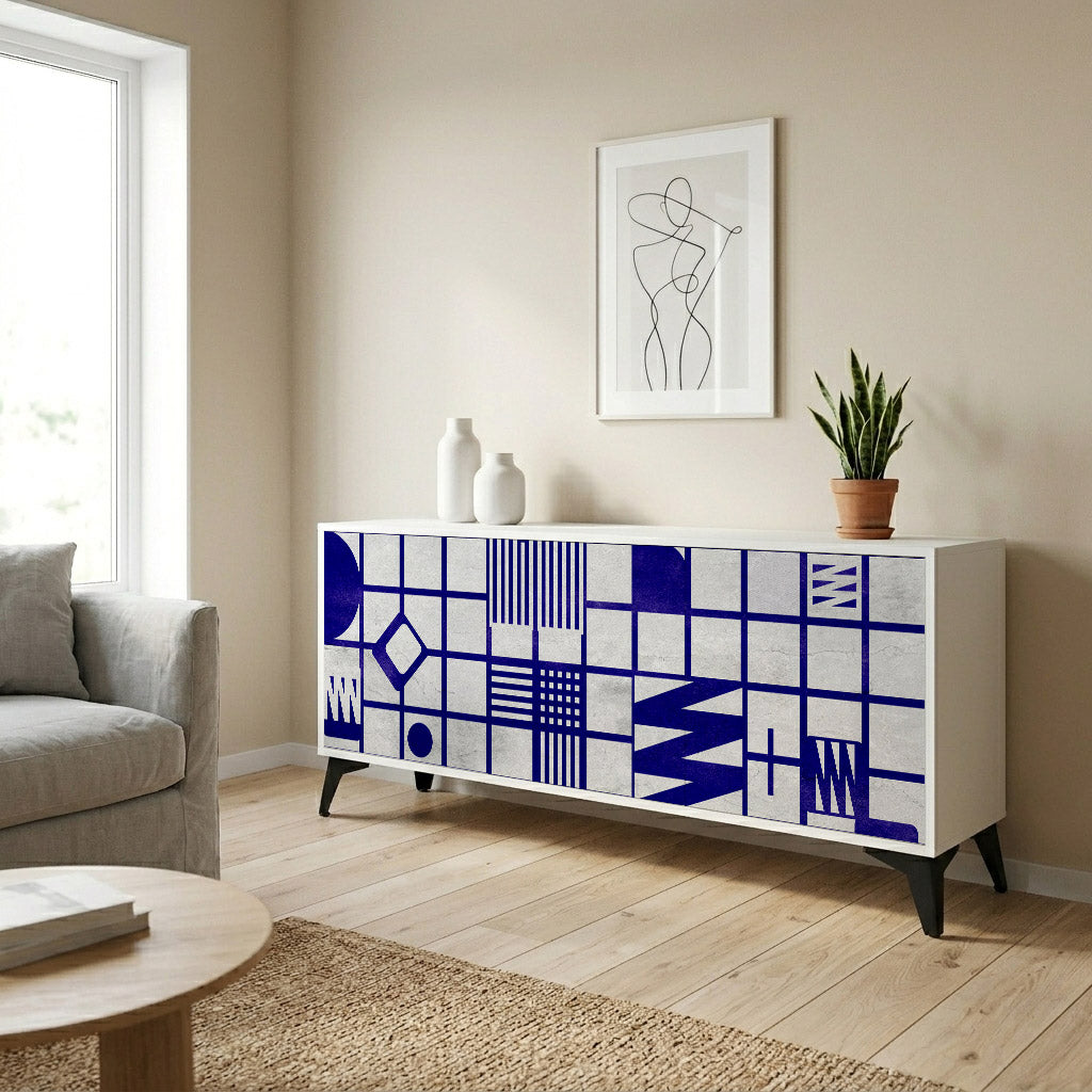 THE RIGHT PLACES 3-Door Sideboard in White Finish