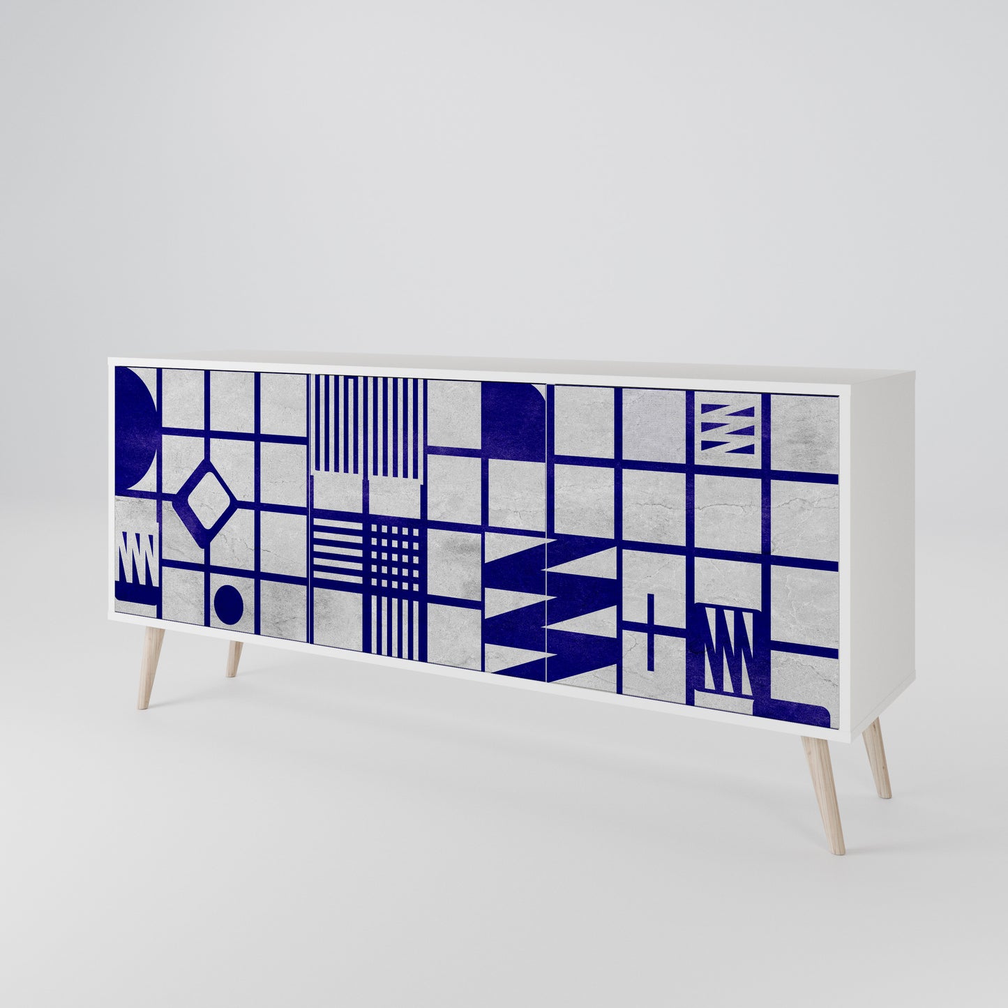 THE RIGHT PLACES 3-Door Sideboard in White Finish