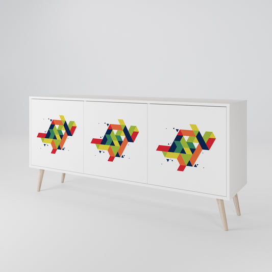 FUTURE SIGN 3-Door Sideboard in White Finish
