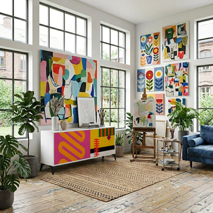 VIVID ART Madia a 3 Ante in Finitura Bianca