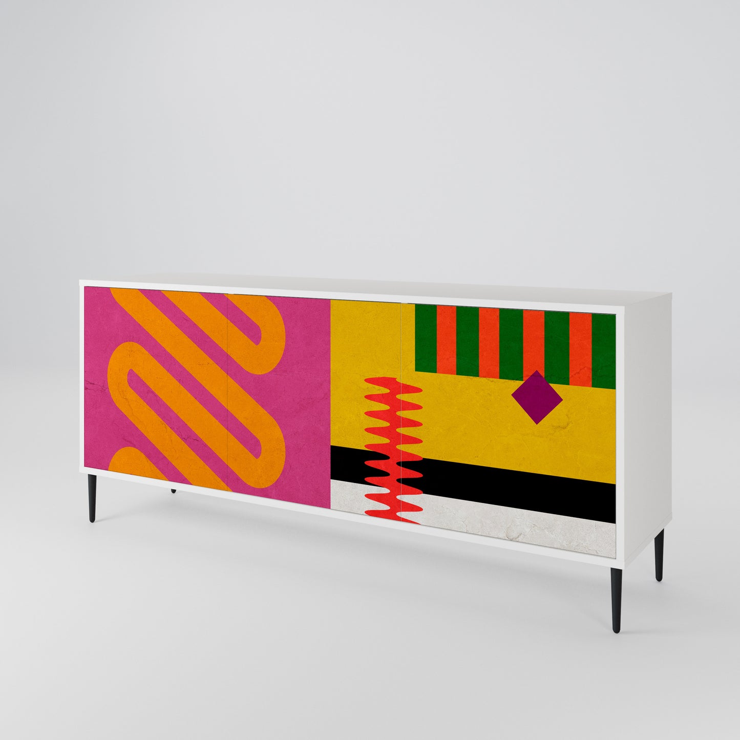 VIVID ART Madia a 3 Ante in Finitura Bianca