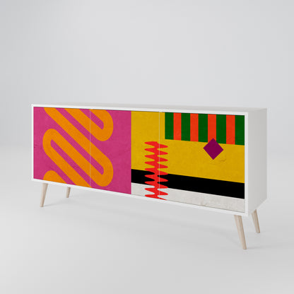 VIVID ART Madia a 3 Ante in Finitura Bianca