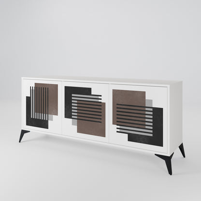 SHADOW SYNCHRONY Madia a 3 Ante in Finitura Bianca