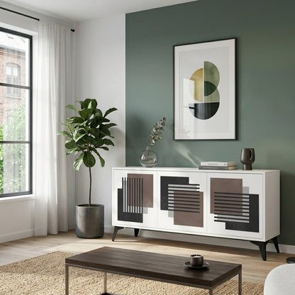 SHADOW SYNCHRONY Madia a 3 Ante in Finitura Bianca