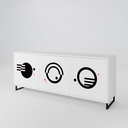 BLACK AND WHITE COMBINATION Madia a 3 Ante in Finitura Bianca