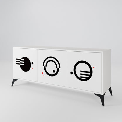 BLACK AND WHITE COMBINATION Madia a 3 Ante in Finitura Bianca