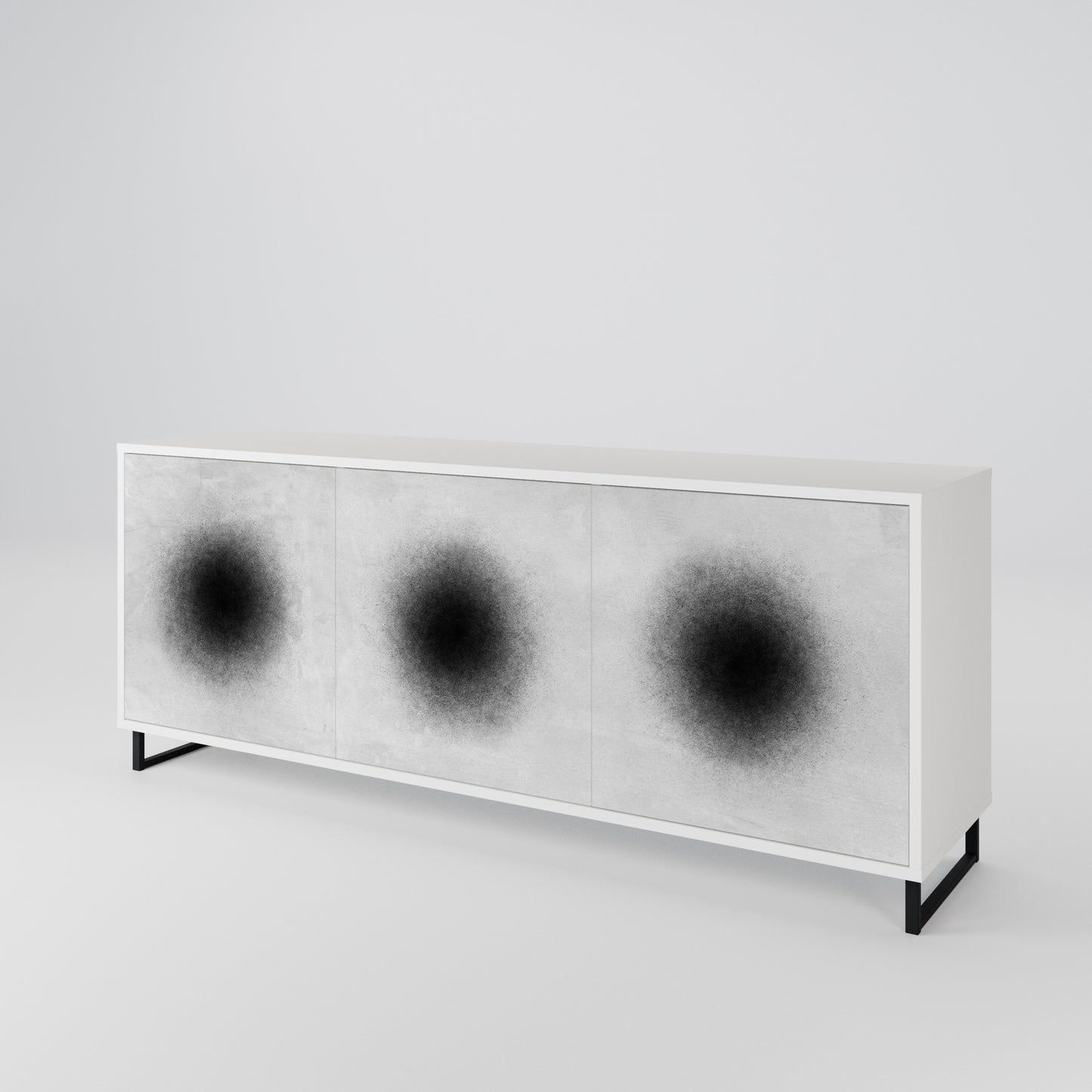 BLACK HOLE Madia a 3 Ante in Finitura Bianca