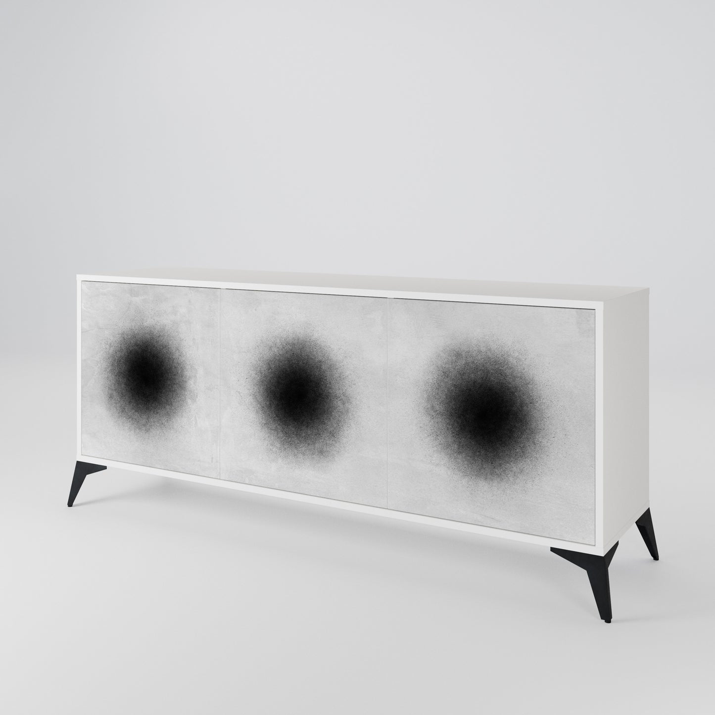 BLACK HOLE Madia a 3 Ante in Finitura Bianca