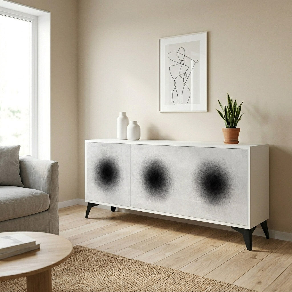 BLACK HOLE Madia a 3 Ante in Finitura Bianca