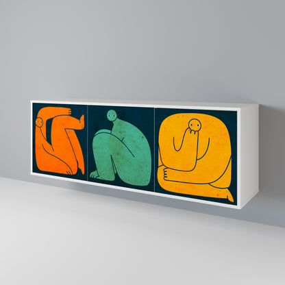 TOGETHER BUT SEPARATELY 3-Door Sideboard in White Finish