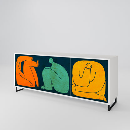 TOGETHER BUT SEPARATELY 3-Door Sideboard in White Finish