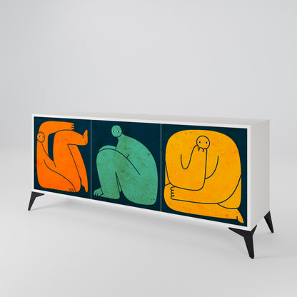 TOGETHER BUT SEPARATELY 3-Door Sideboard in White Finish