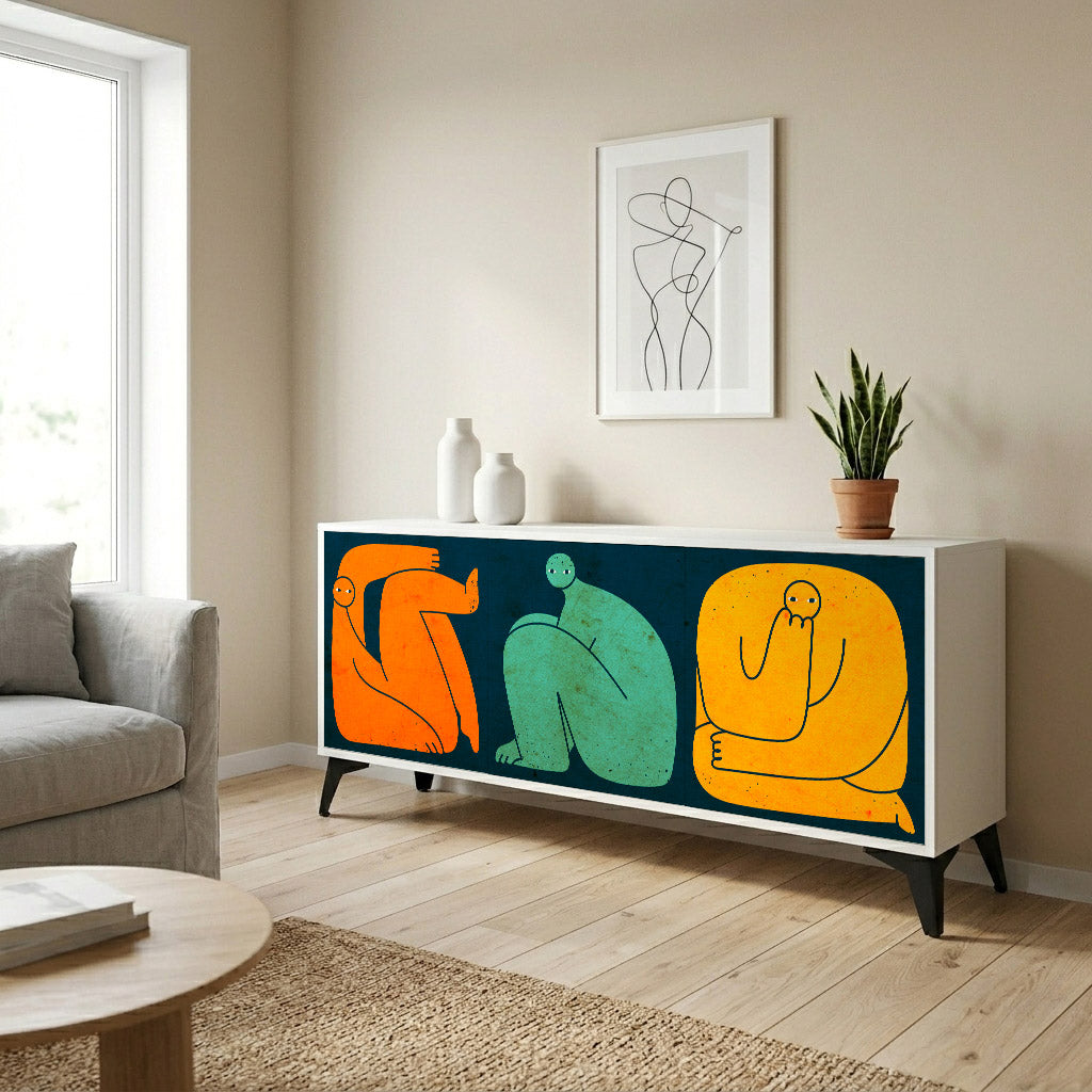 TOGETHER BUT SEPARATELY 3-Door Sideboard in White Finish