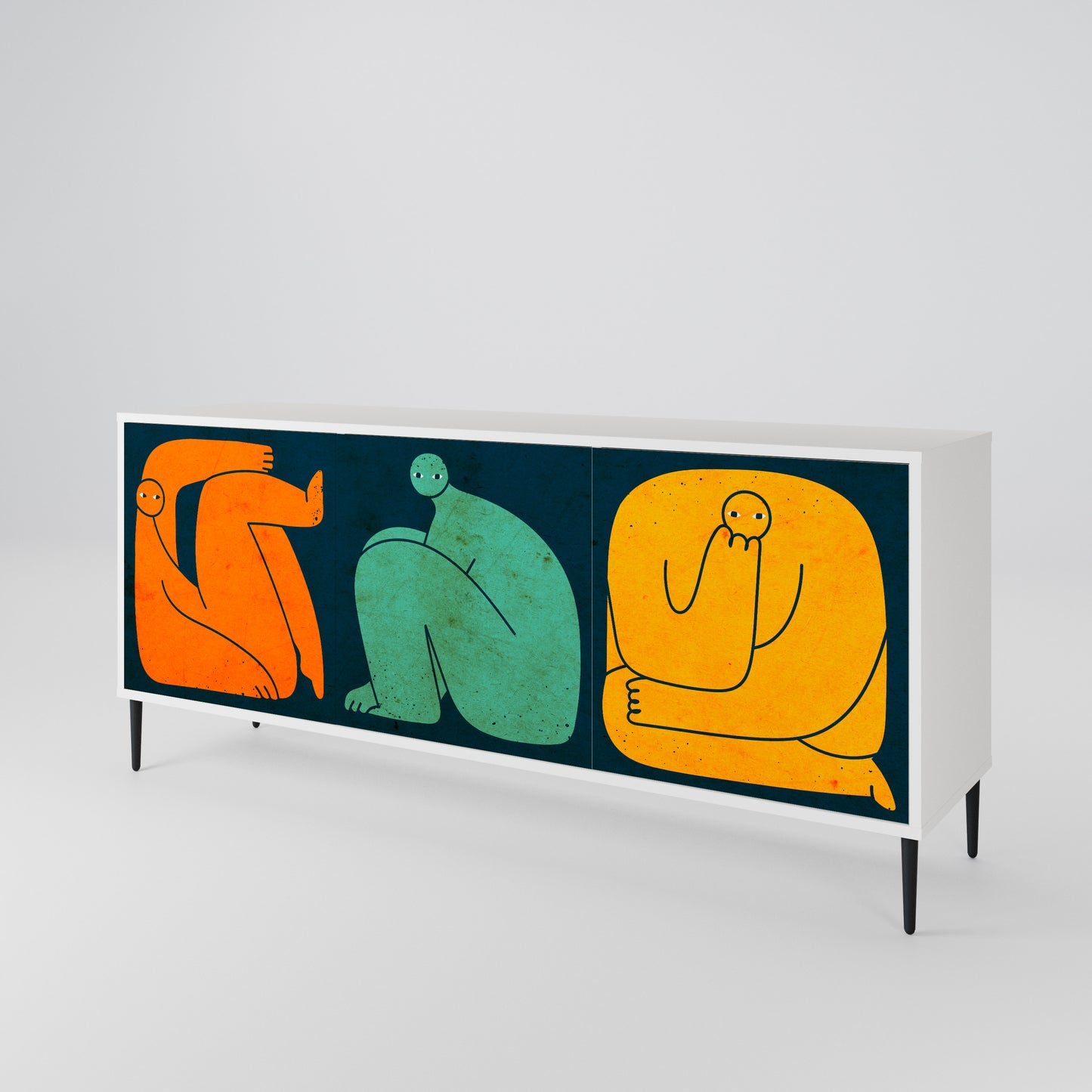 TOGETHER BUT SEPARATELY 3-Door Sideboard in White Finish