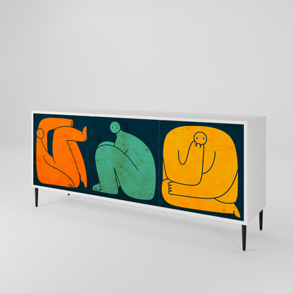 TOGETHER BUT SEPARATELY 3-Door Sideboard in White Finish