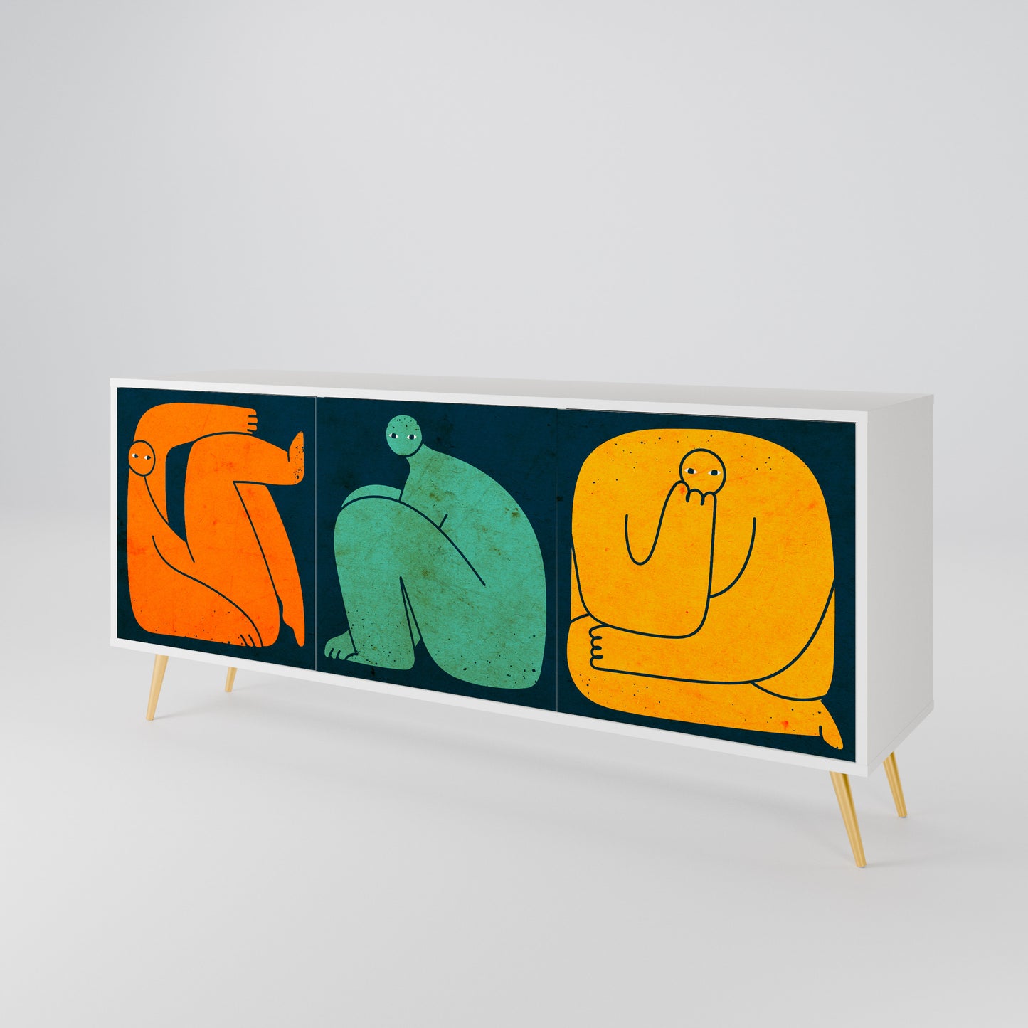 TOGETHER BUT SEPARATELY 3-Door Sideboard in White Finish