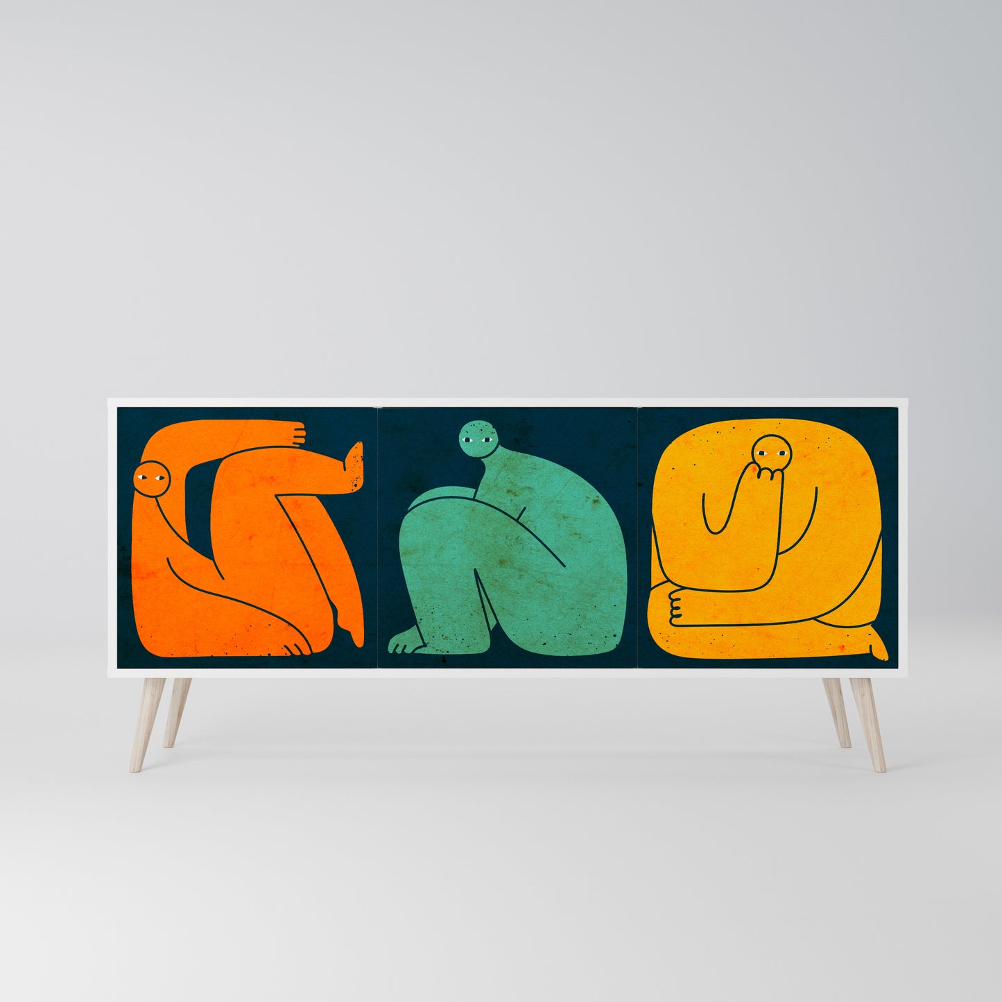 TOGETHER BUT SEPARATELY 3-Door Sideboard in White Finish