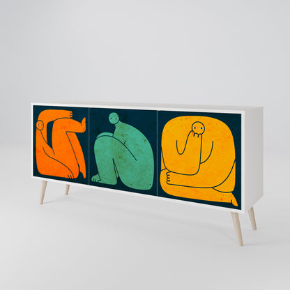 TOGETHER BUT SEPARATELY 3-Door Sideboard in White Finish