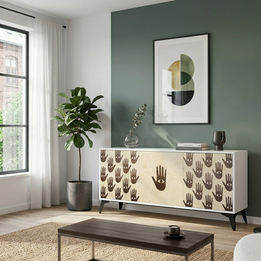 SEE MORE 3-Door Sideboard in White Finish