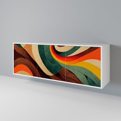 COLORFUL STRANDS 3-Door Sideboard in White Finish