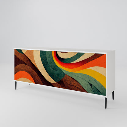 COLORFUL STRANDS 3-Door Sideboard in White Finish