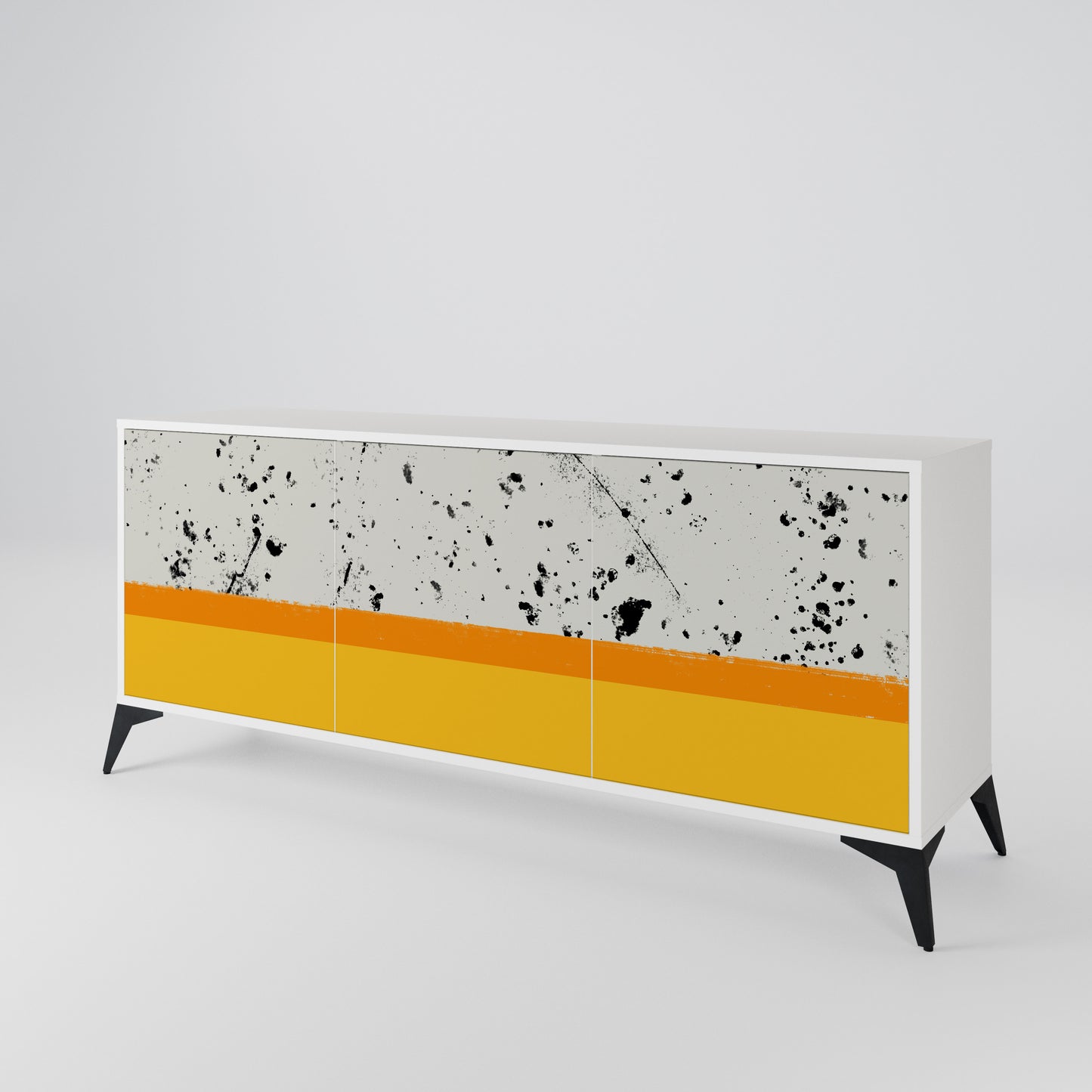 DYED BY ORANGE Madia a 3 Ante in Finitura Bianca