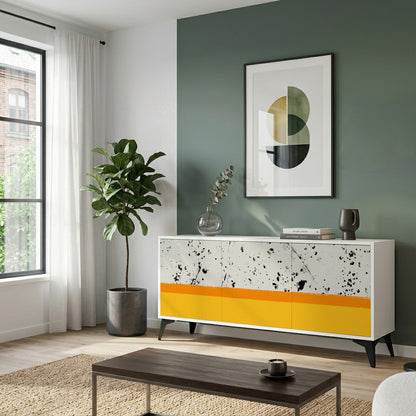 DYED BY ORANGE Madia a 3 Ante in Finitura Bianca