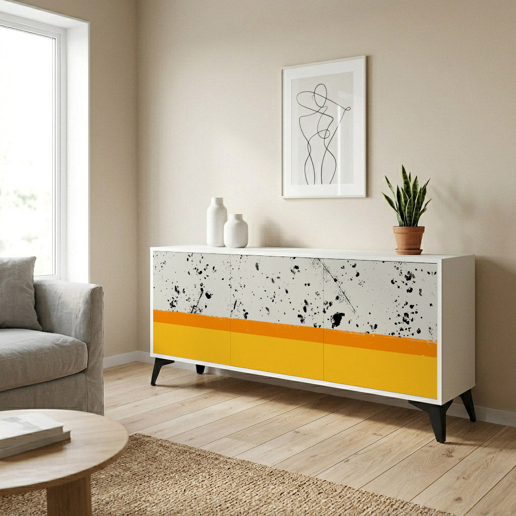 DYED BY ORANGE Madia a 3 Ante in Finitura Bianca