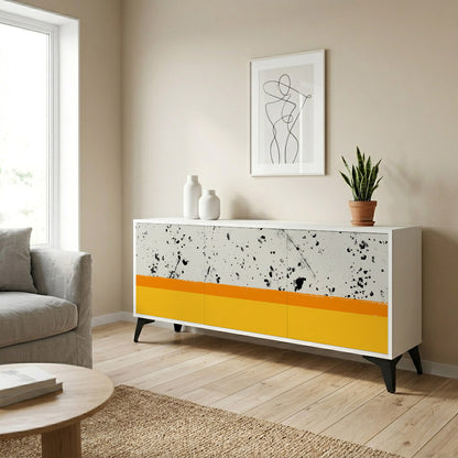 DYED BY ORANGE Madia a 3 Ante in Finitura Bianca