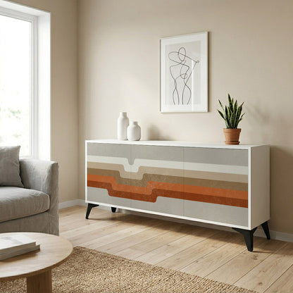 PECULIAR TRAIL Madia a 3 Ante in Finitura Bianca