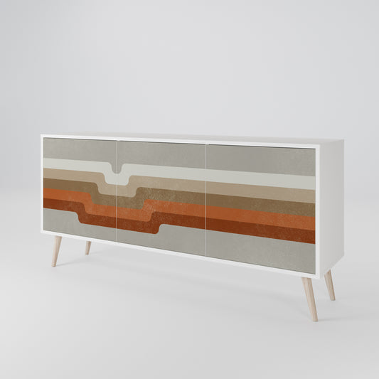 PECULIAR TRAIL 3-Door Sideboard in White Finish