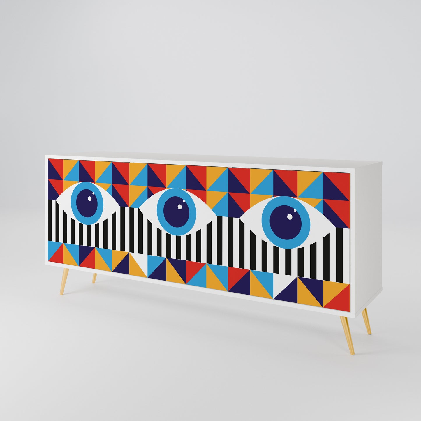 ABSTRACTION AND GEOMETRY Madia a 3 Ante in Finitura Bianca