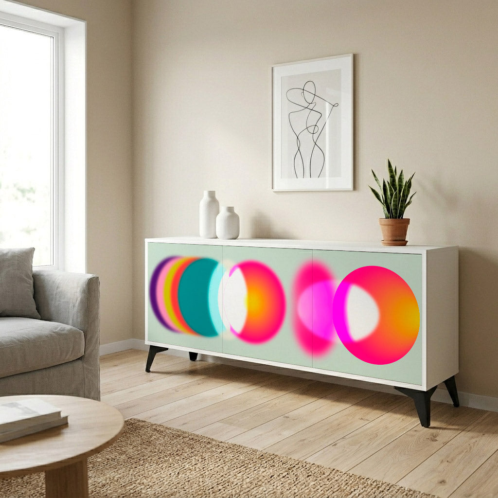 SYMPHONY OF COLORS Madia a 3 Ante in Finitura Bianca