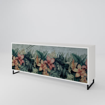 HEAVENLY BLOOM Madia a 3 Ante in Finitura Bianca