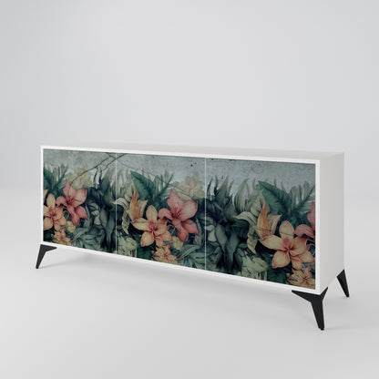 HEAVENLY BLOOM Madia a 3 Ante in Finitura Bianca