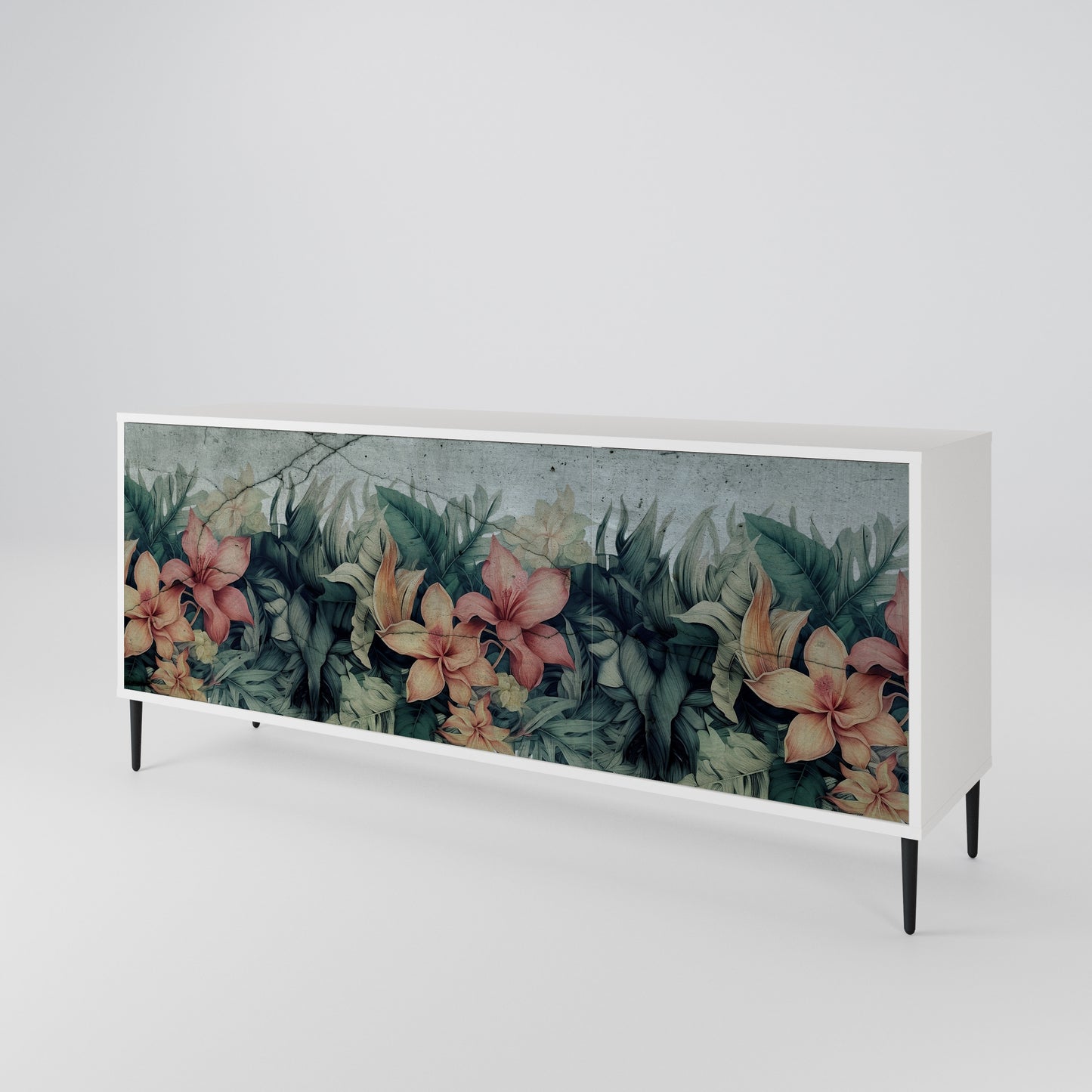 HEAVENLY BLOOM Madia a 3 Ante in Finitura Bianca