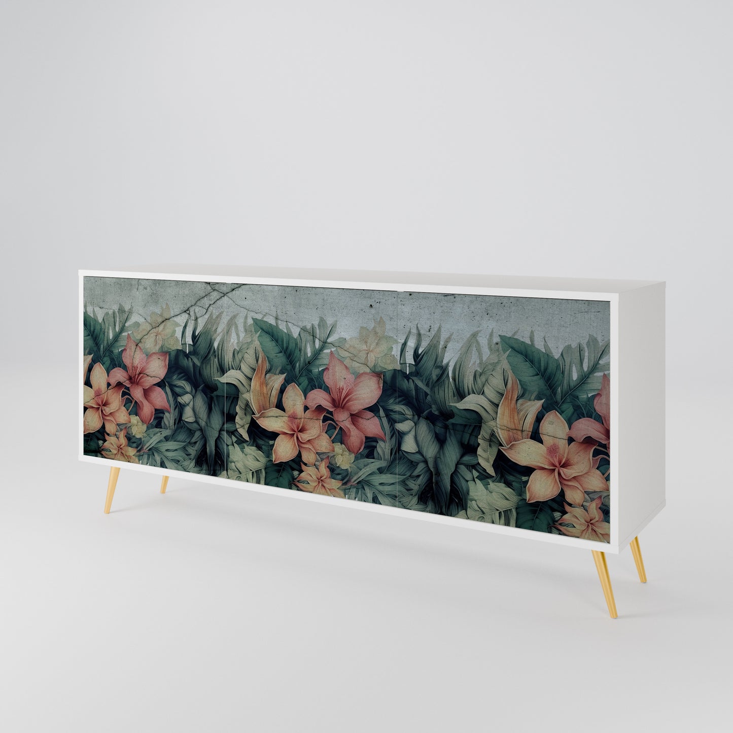 HEAVENLY BLOOM Madia a 3 Ante in Finitura Bianca