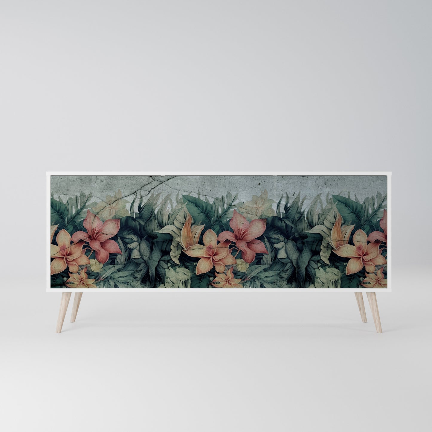 HEAVENLY BLOOM Madia a 3 Ante in Finitura Bianca