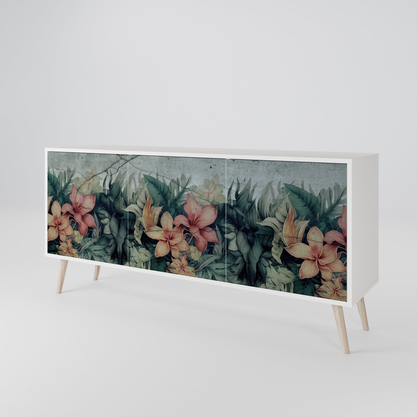 HEAVENLY BLOOM Madia a 3 Ante in Finitura Bianca