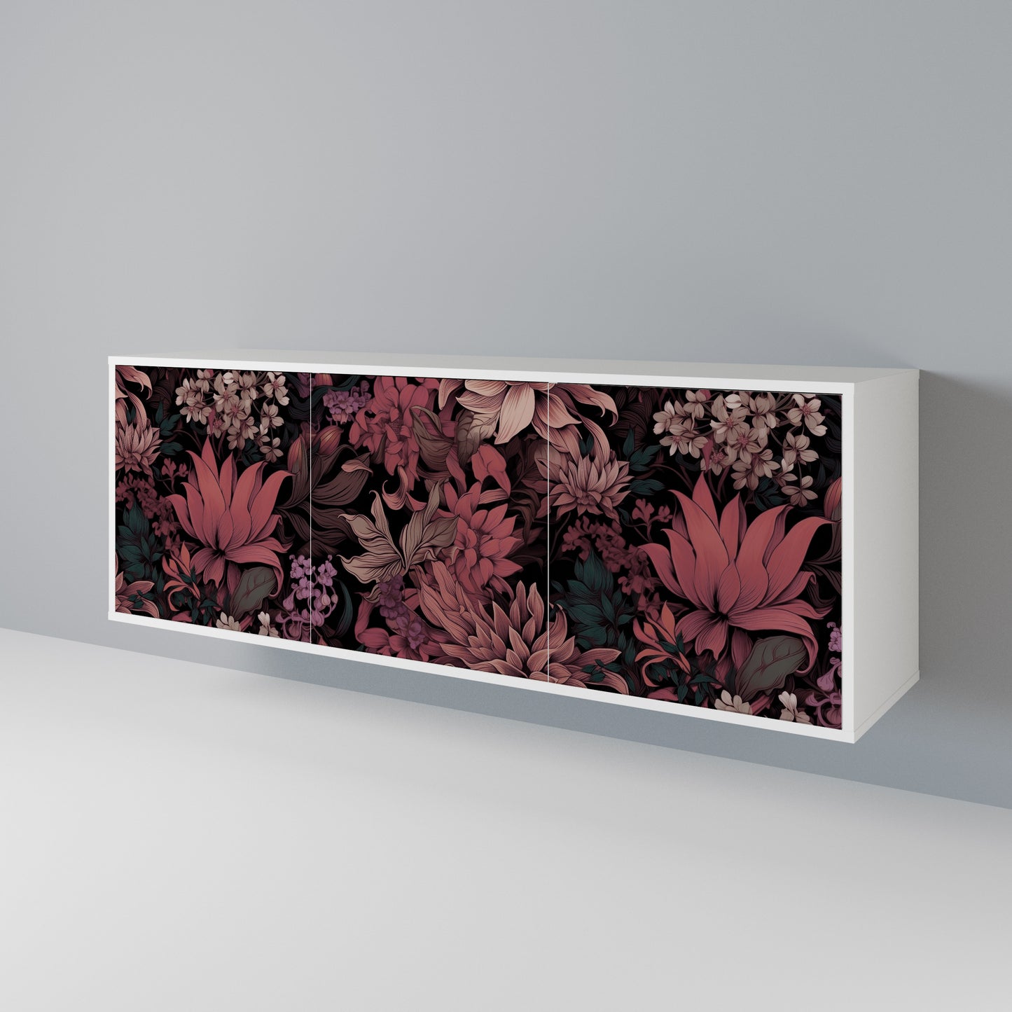FLORAL WHISPER Madia a 3 Ante in Finitura Bianca