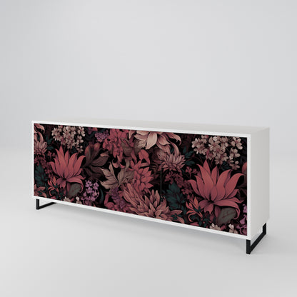 FLORAL WHISPER Madia a 3 Ante in Finitura Bianca