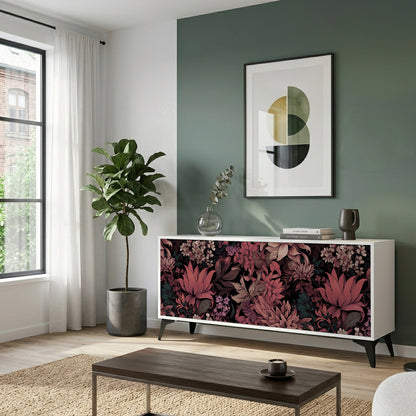 FLORAL WHISPER Madia a 3 Ante in Finitura Bianca