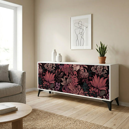 FLORAL WHISPER Madia a 3 Ante in Finitura Bianca